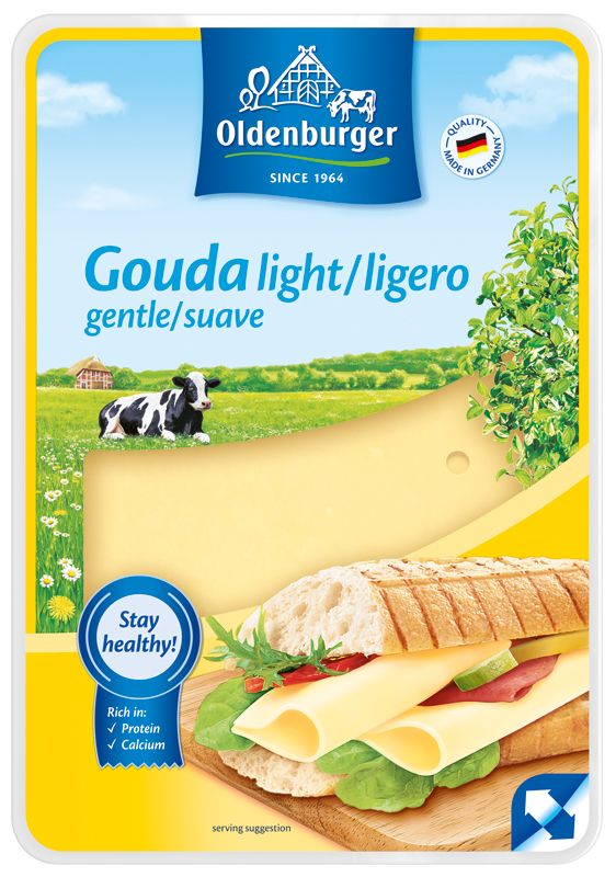 Queso lonchas gouda light OLDENBURGER 200 g.