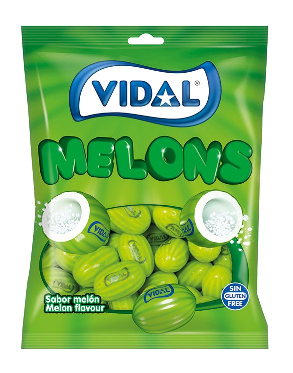 Gominolas chicle melón sin gluten VIDAL 90 g.