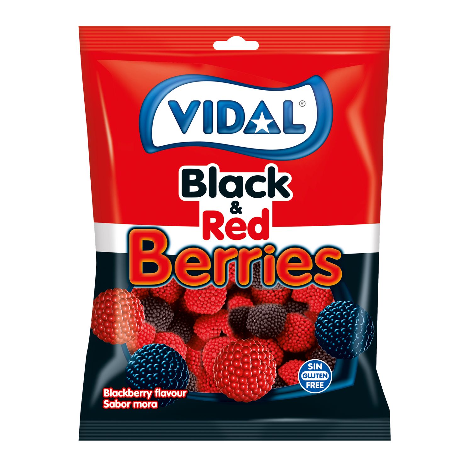 Gominolas moras negras y rojas VIDAL 90 g.