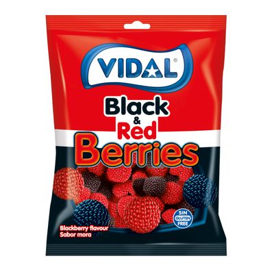 Gominolas moras negras y rojas VIDAL 90 g.
