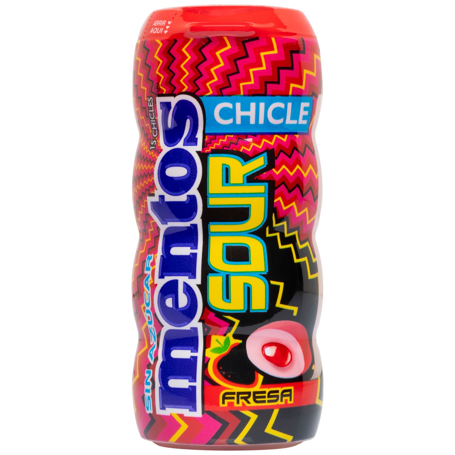 Chicles sour fresa MENTOS 30 g.