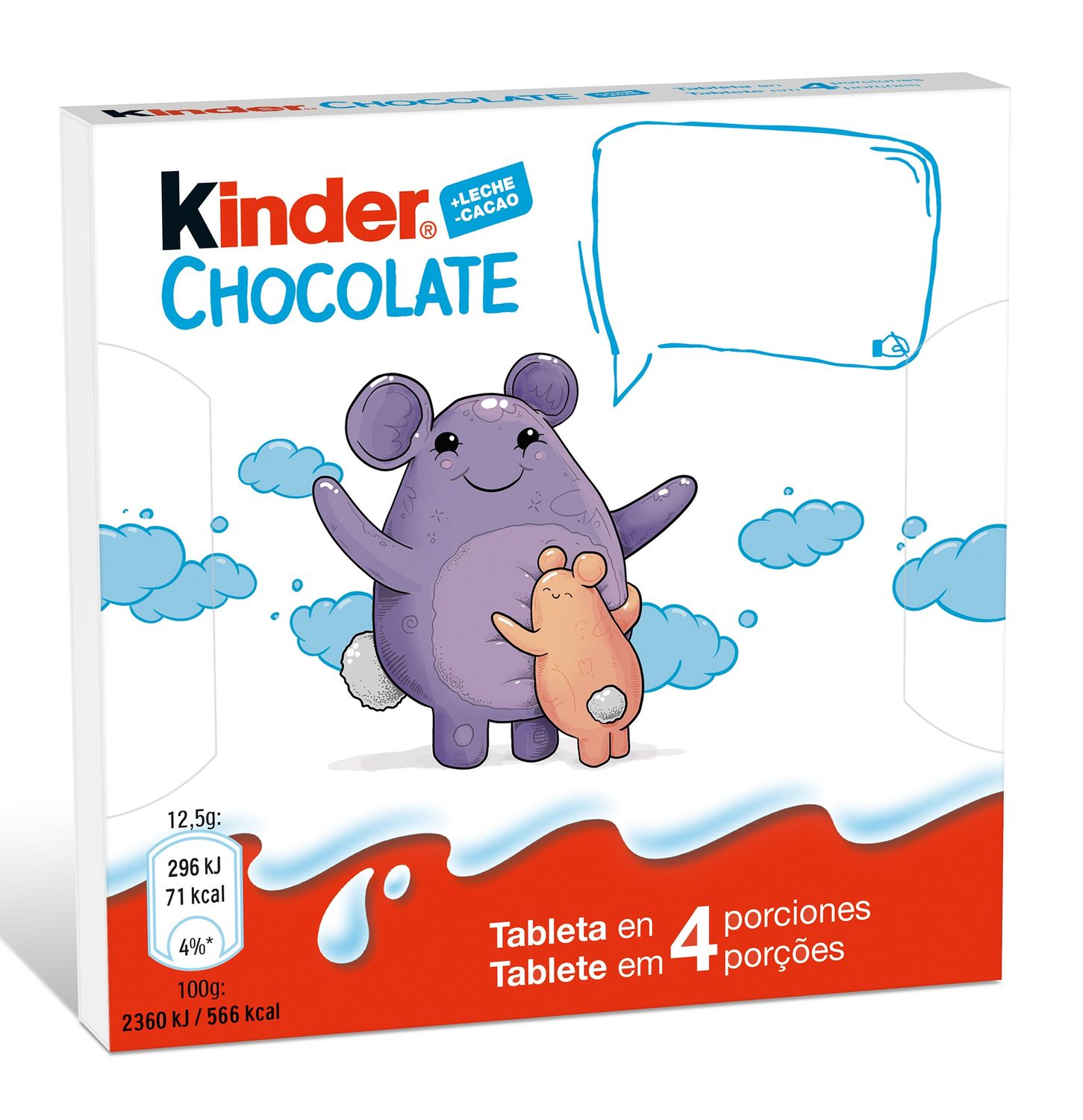 Barritas de chocolate sin gluten KINDER 4 uds. 50 g.