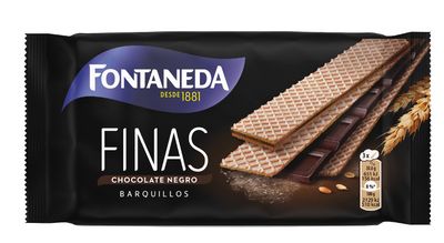 Barquillos de chocolate negro finos FONTANEDA 92 g.