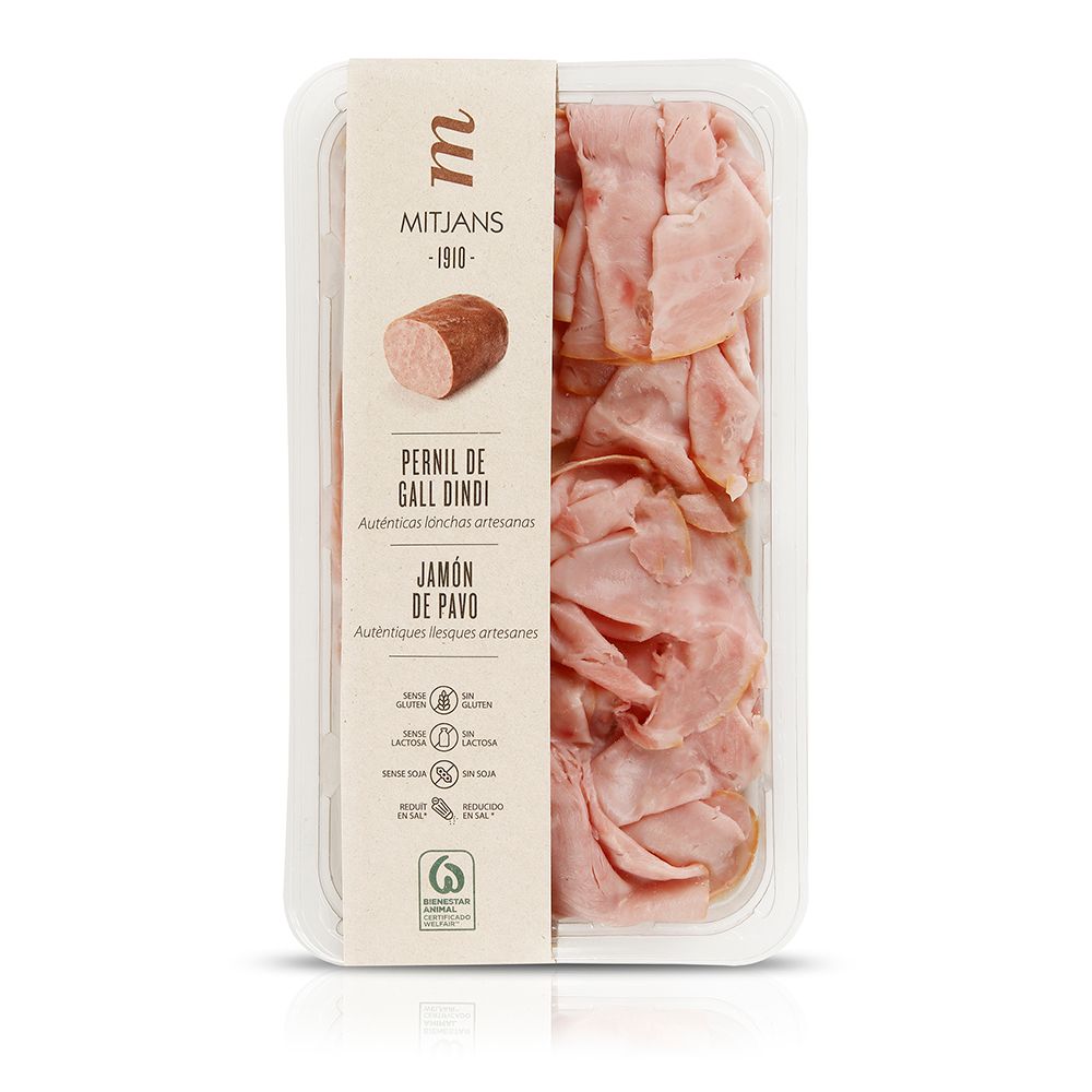 Jamón de pavo artesano  &quot;MITJANS&quot; 100 g.
