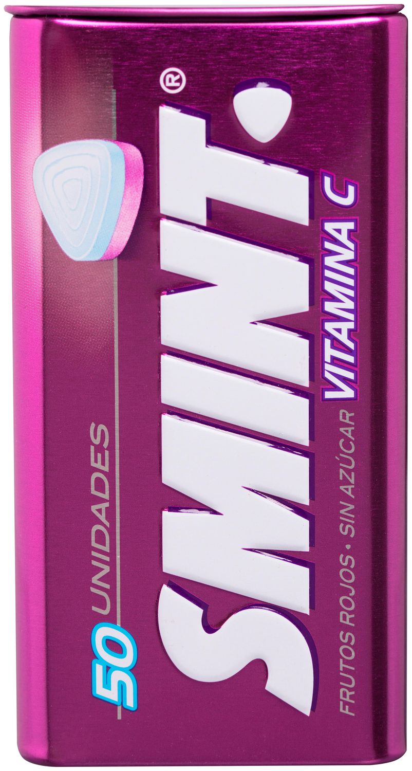 Caramelos frutos rojos vitamina C sin azúcar SMINT 50 uds. 35 g.
