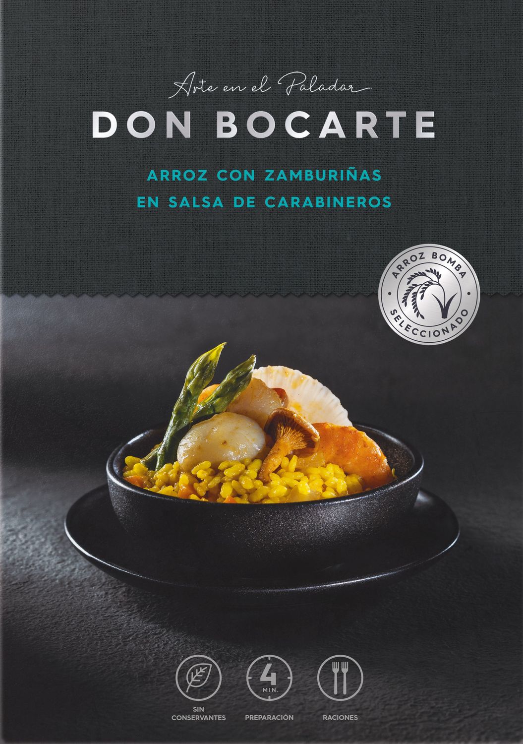 Arroz con zamburiñas en salsa de carabineros DON BOCARTE 400 g.