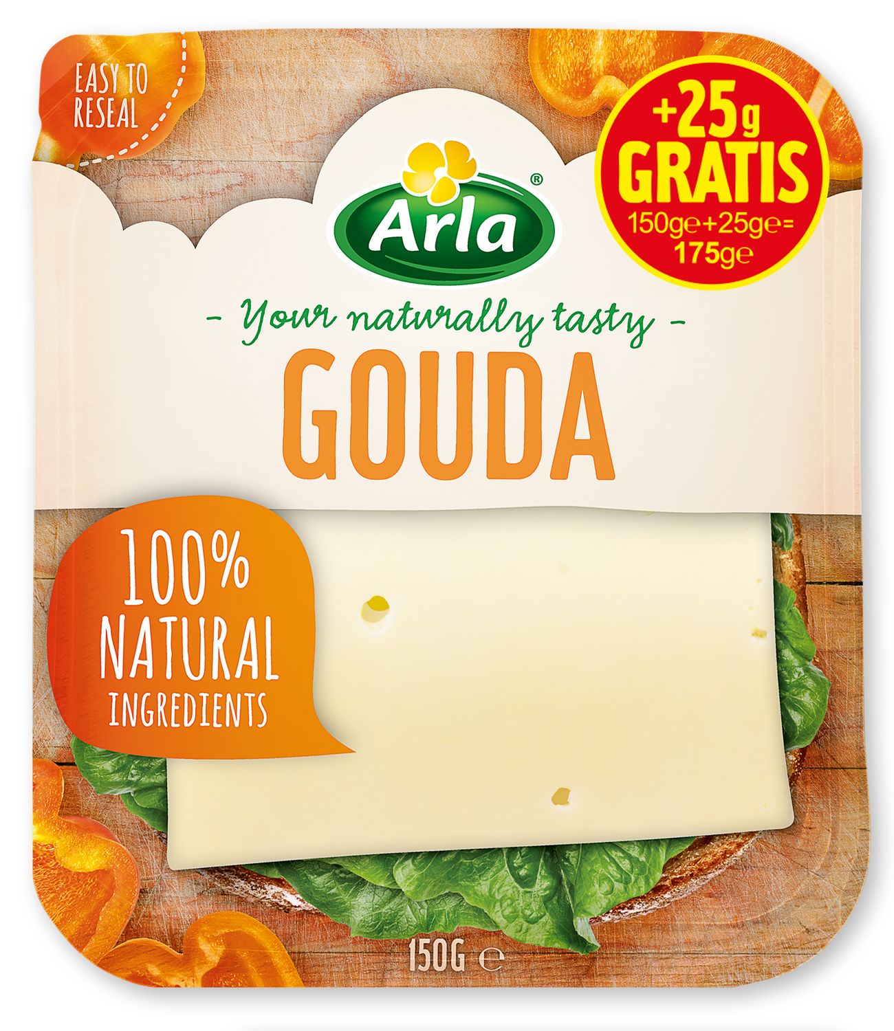 Queso en lonchas gouda ARLA 175 g.