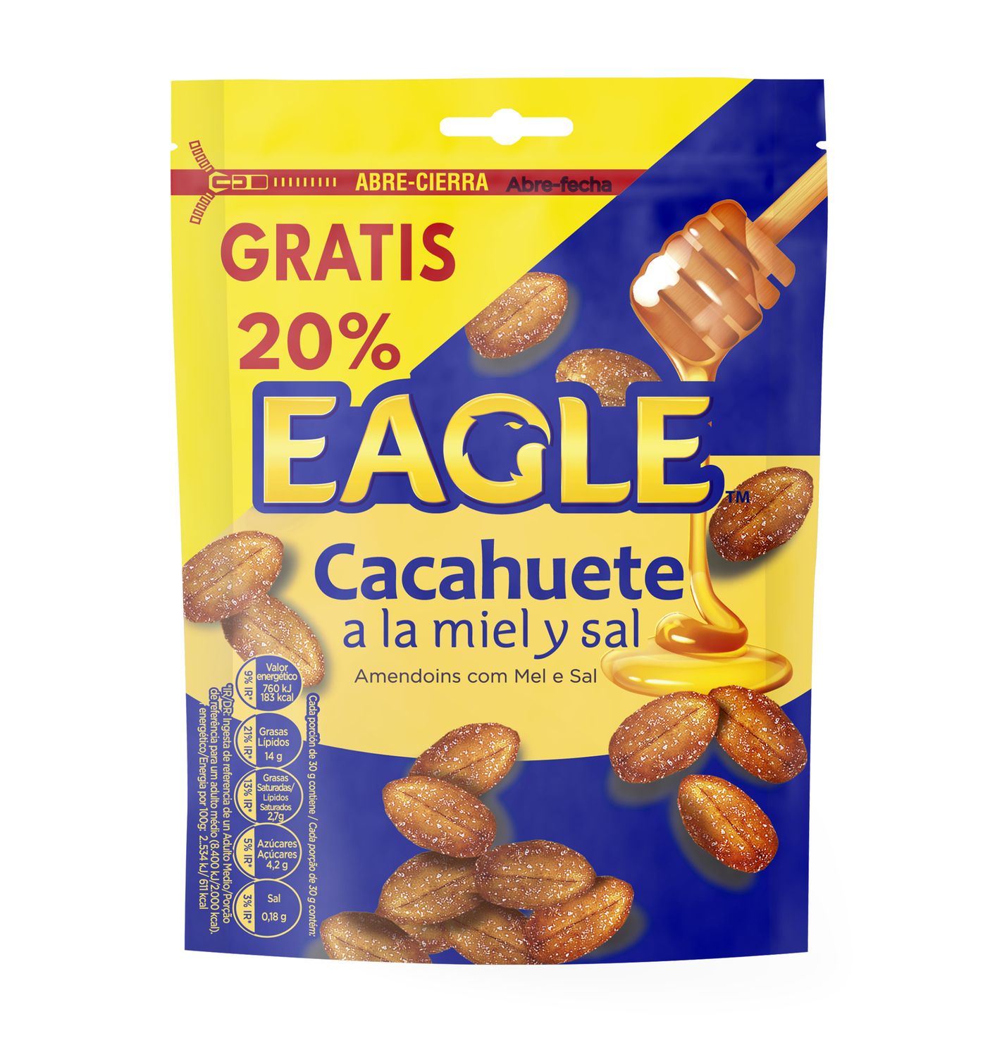 Cacahuete a la miel y sal EAGLE 90 g.