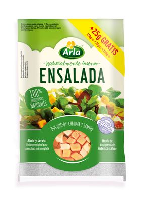 Ensalada dos quesos: cheddar y samsoe ARLA 175 g.