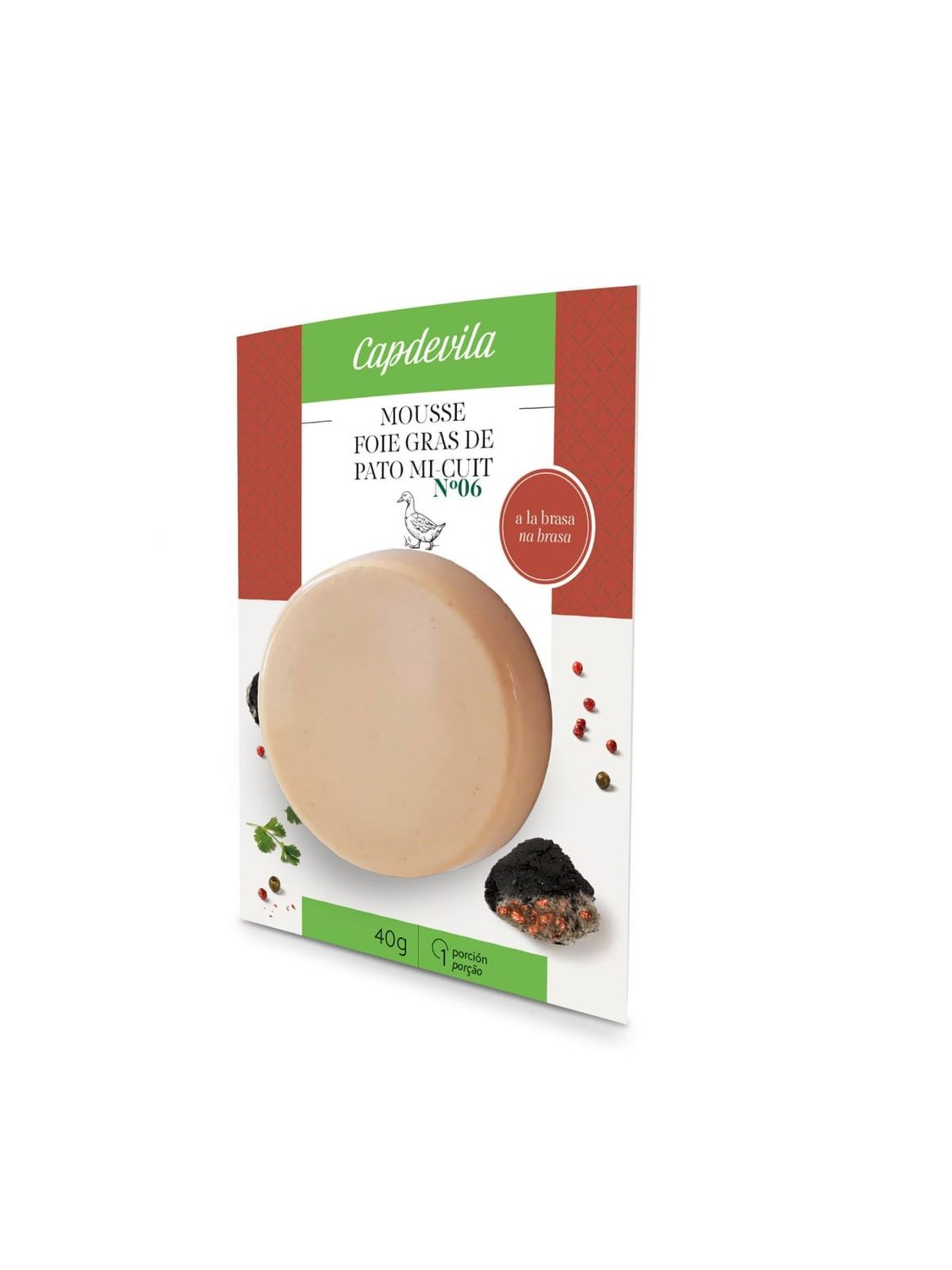 Mousse foie gras de pato mi-cuit a la brasa CAPDEVILA 40 g.