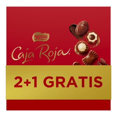 Bombones de chocolate caja roja NESTLÉ 2+1 3 x 103 g.