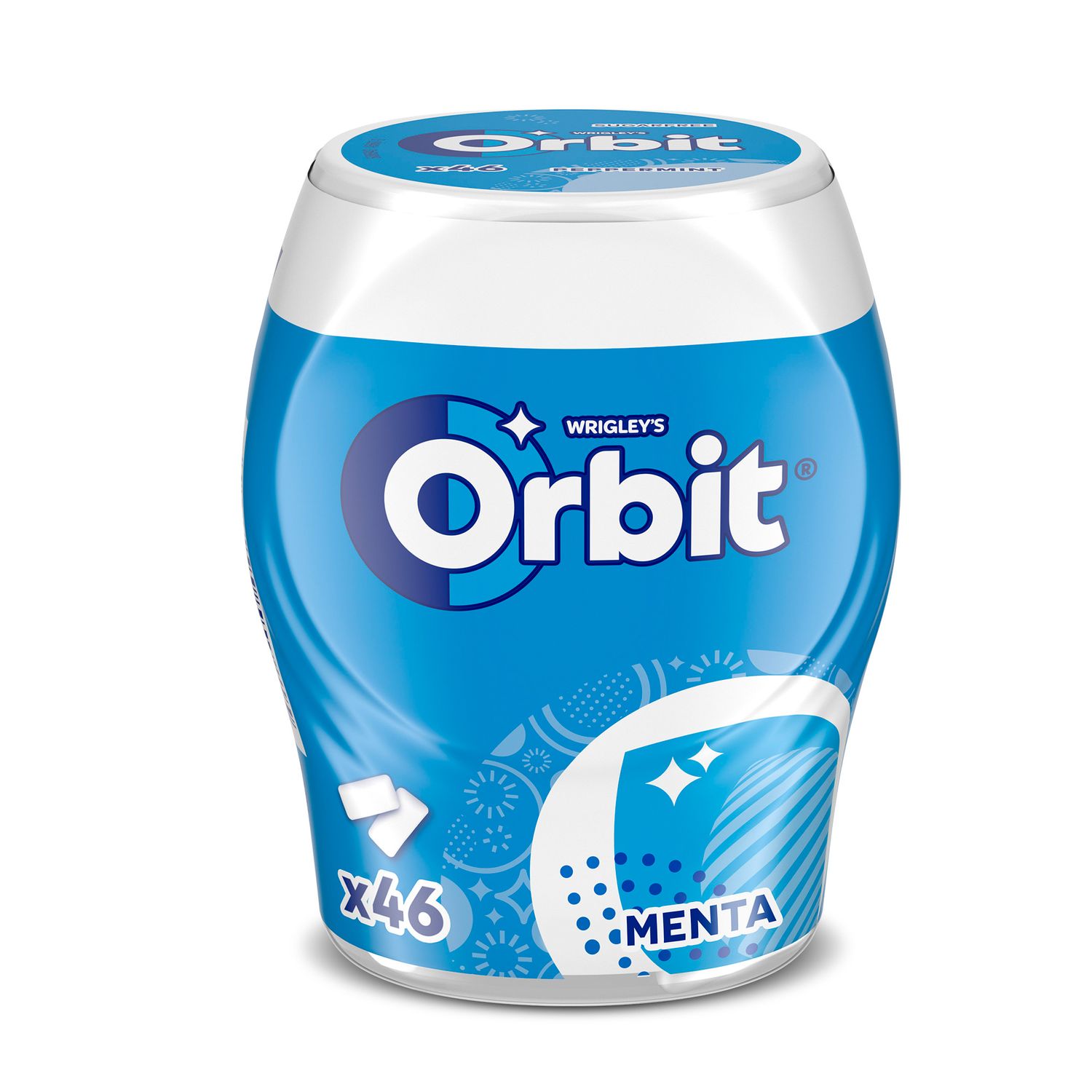 Bote de chicles sabor menta ORBIT x 46 64 g.