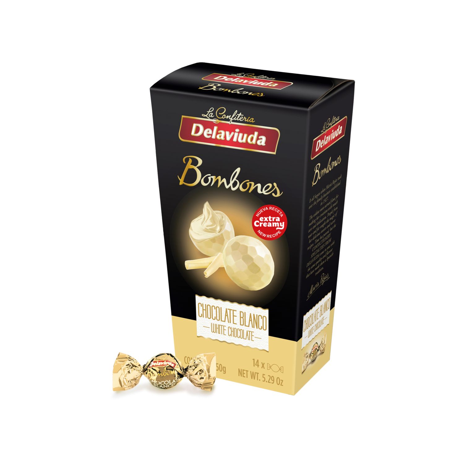 Bombones chocolate blanco DELAVIUDA 150 g.
