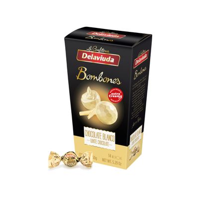 Bombones chocolate blanco DELAVIUDA 150 g.