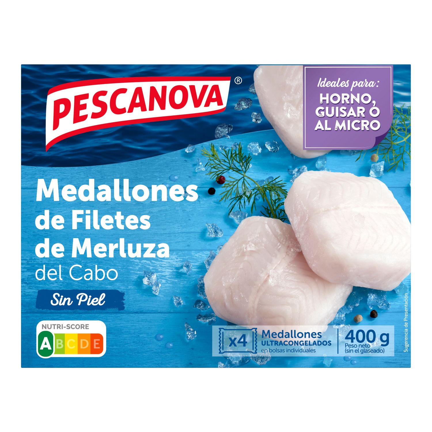 Medallones de filetes de merluza PESCANOVA 400 g.
