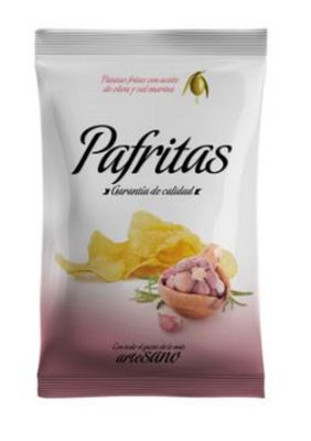 Patatas fritas con aceite de oliva y ajo PAFRITAS 140 g.
