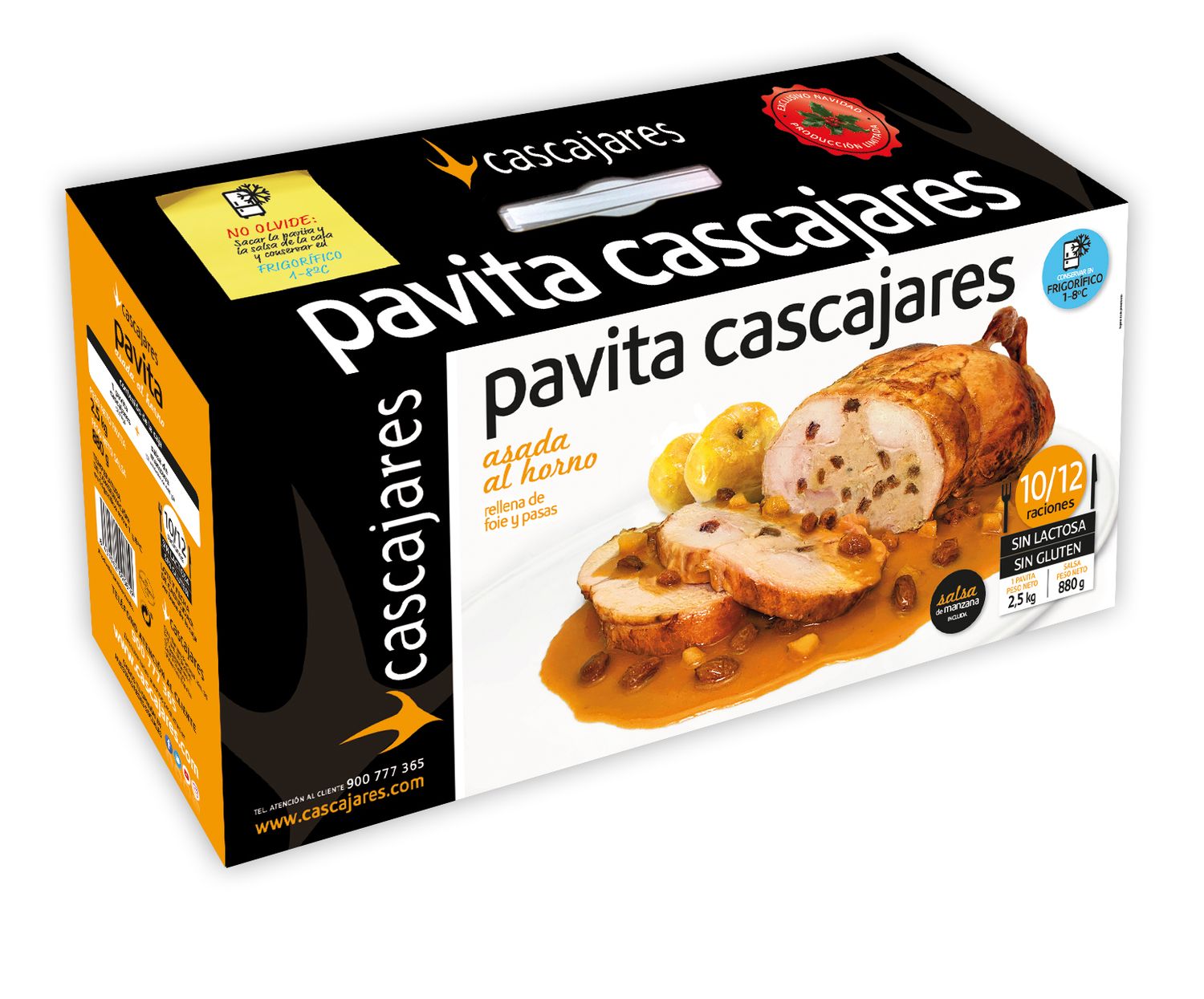 Pavita asada al horno rellena de foie y pasas CASCAJARES 10/12 raciones