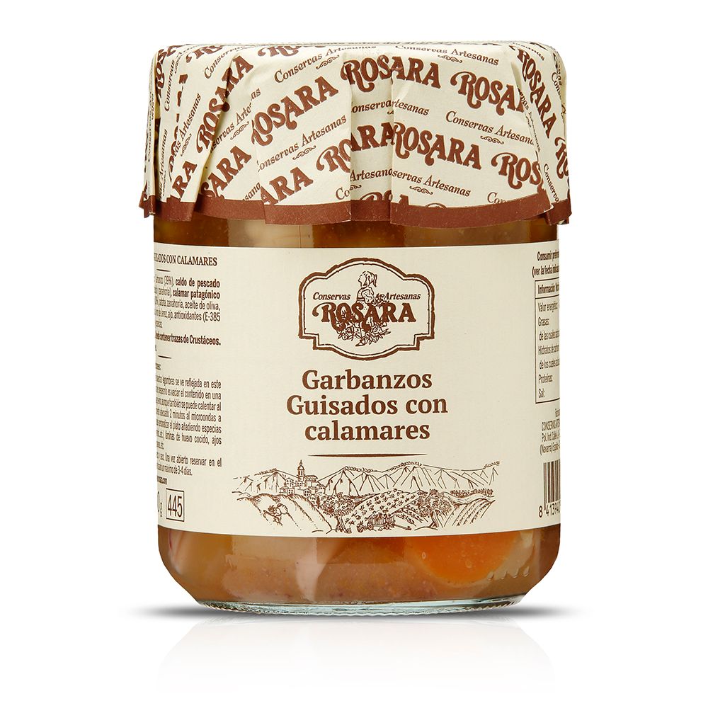 Garbanzos guisados con calamares ROSARA 400 g.