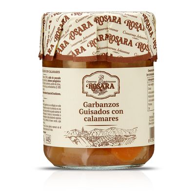 Garbanzos guisados con calamares ROSARA 400 g.
