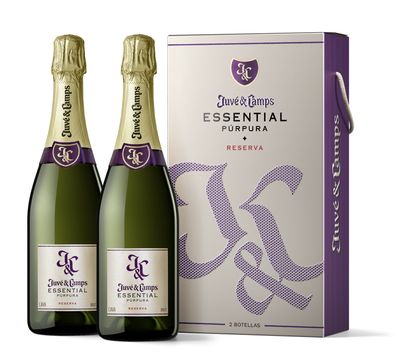 Cava essential púrpura JUVÉ Y CAMPS reserva estuche de 2 botellas 75 clx2