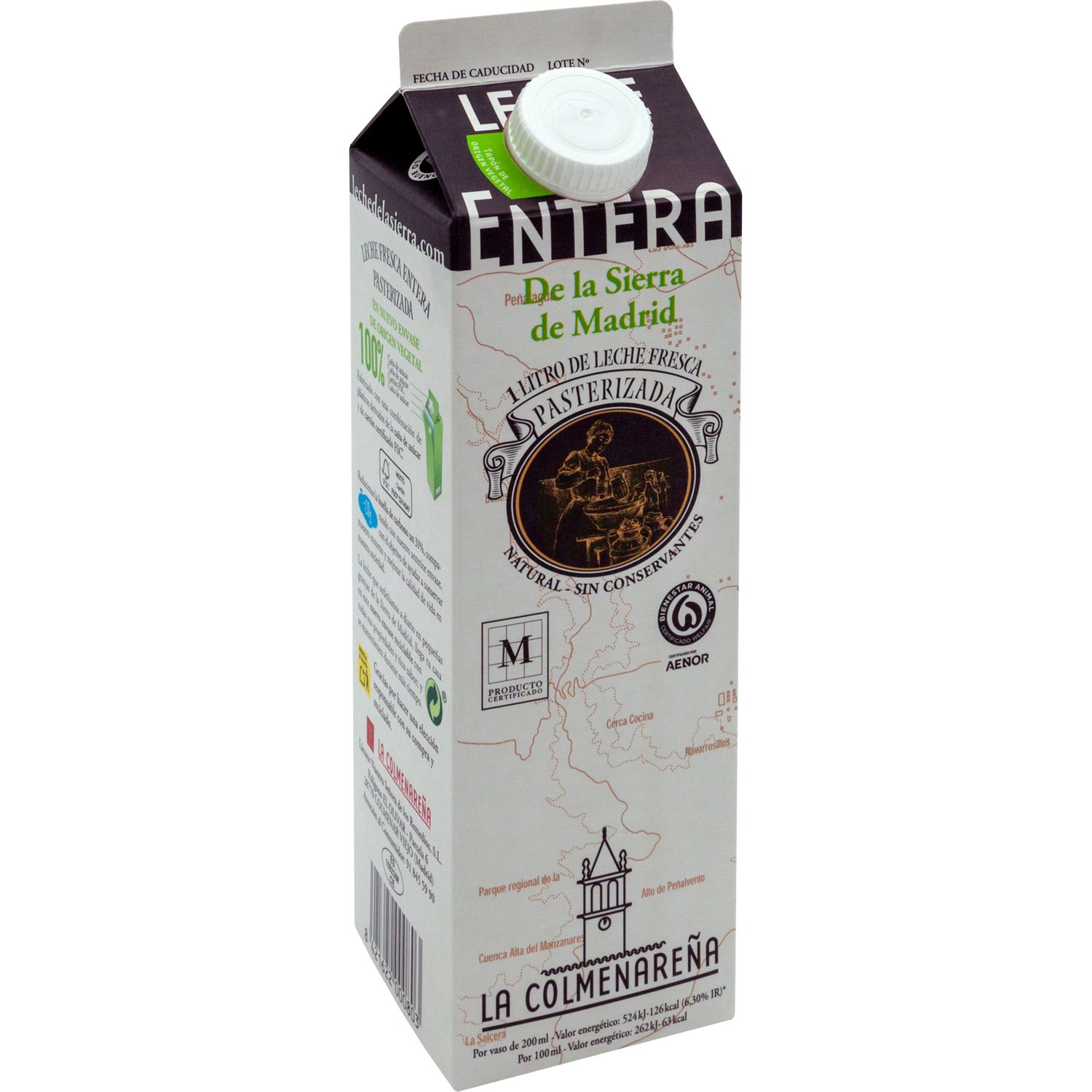 Leche fresca entera pasteurizada LA COLMENAREÑA 1 lt.