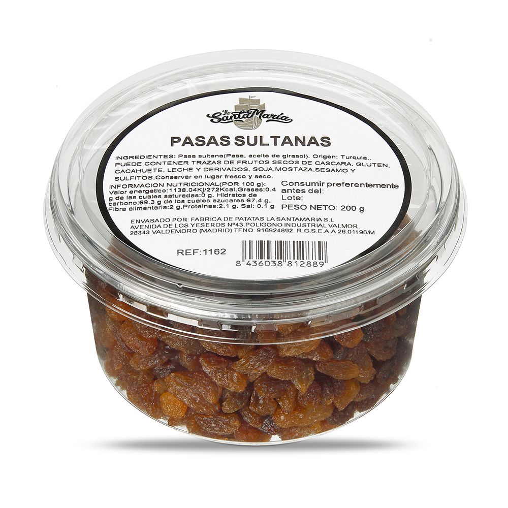 Pasas sultanas LA SANTAMARÍA 200 g.