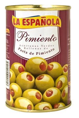 Aceitunas verdes rellenas de pasta de pimiento LA ESPAÑOLA.