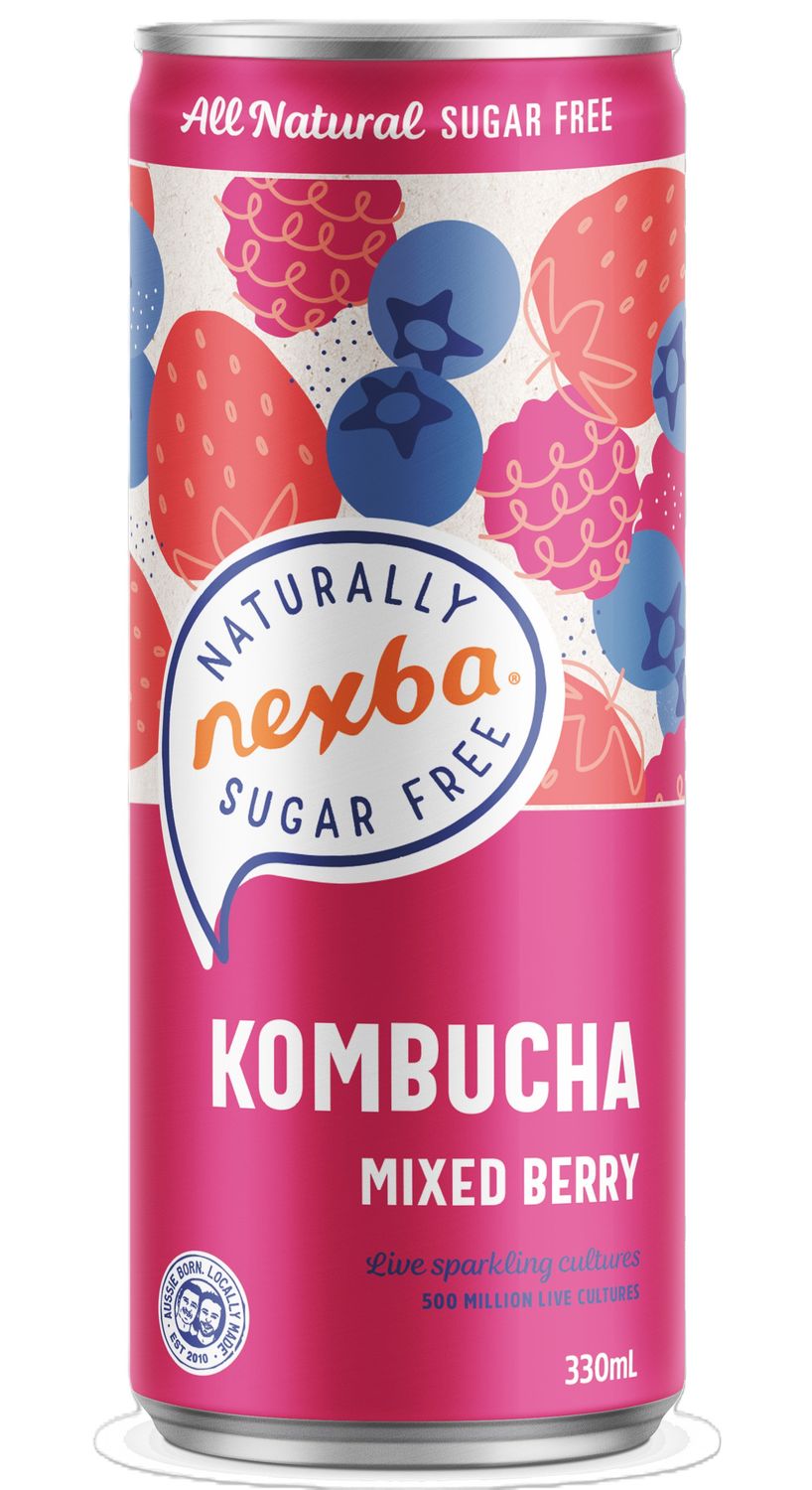 Kombucha mixed berry sugar free NEXBA 330 ml.