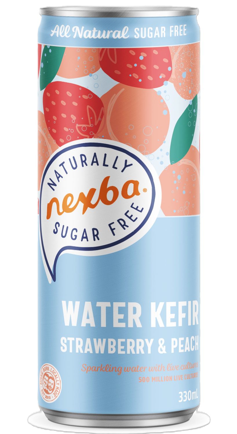 Kefir strawberry &amp; peach sugar free NEXBA 330 ml.