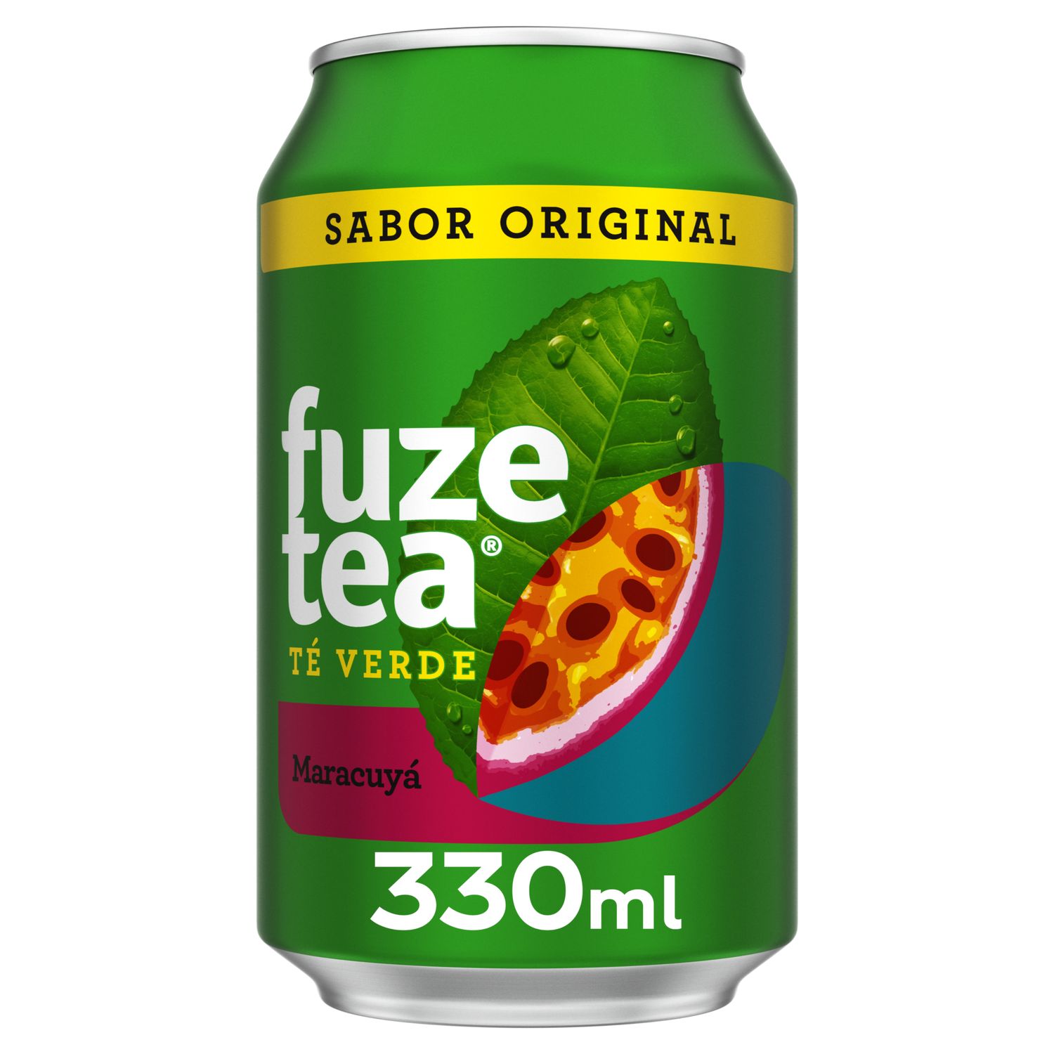 Lata té verde maracuya FUZE TEA 330 ml.
