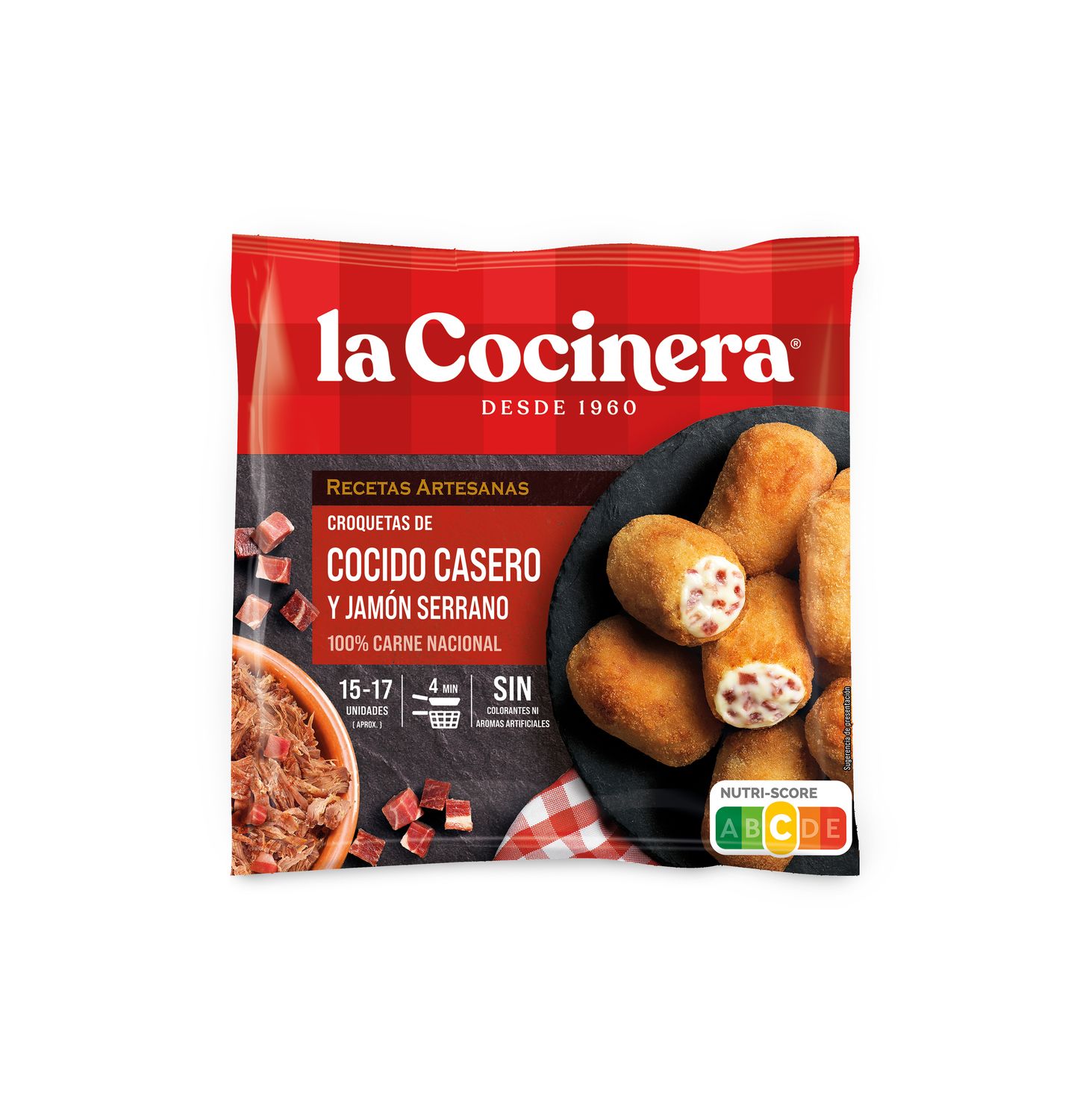 Croquetas de cocido casero y jamón serrano LA COCINERA 500 g.