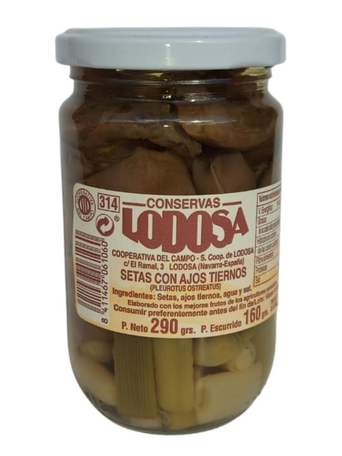 Setas con ajos tiernos LODOSA 290 g.