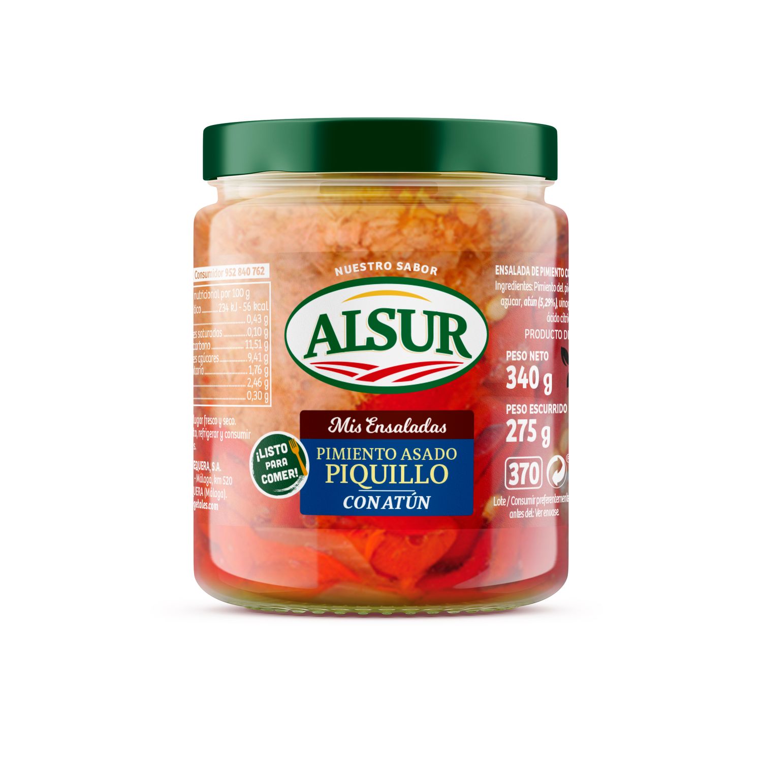 Pimiento asado con atún ALSUR 340 g.