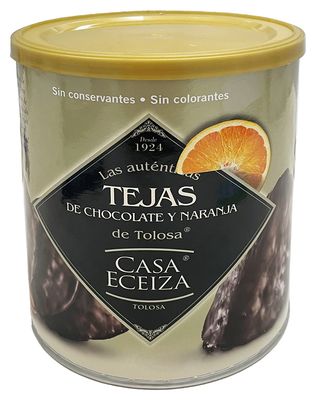 Tejas de chocolate y naranja de Tolosa CASA ECEIZA 160 g.