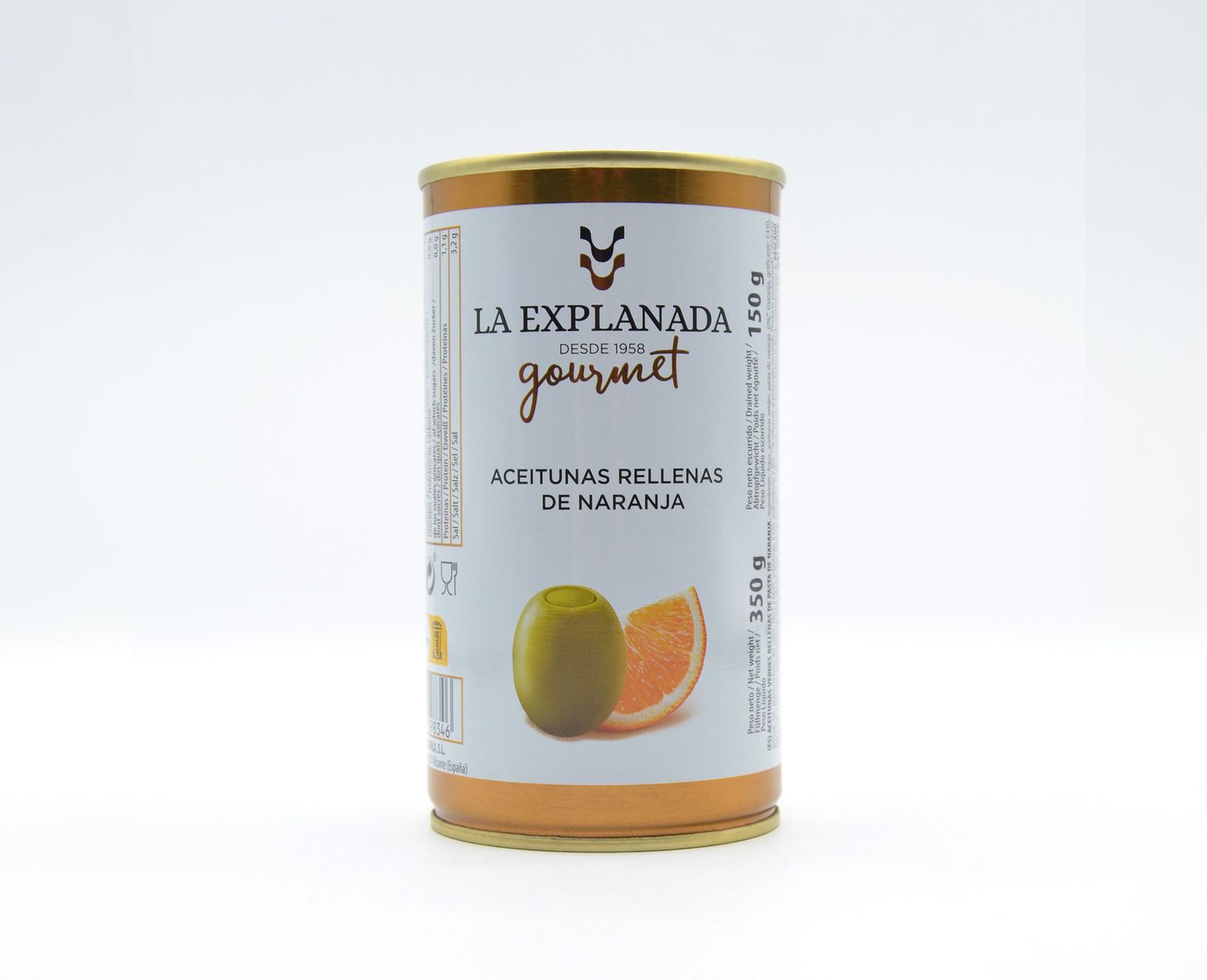 Aceitunas rellenas de naranja LA EXPLANADA 350 g.