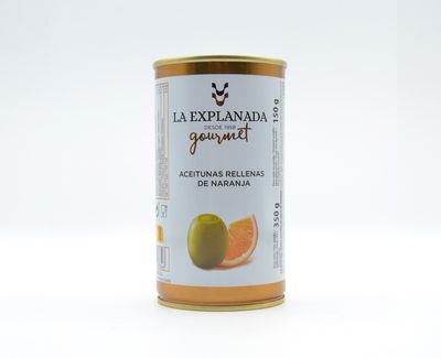 Aceitunas rellenas de naranja LA EXPLANADA 350 g.