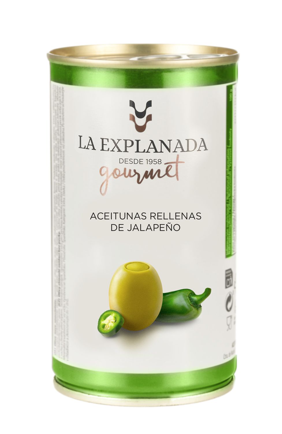 Aceitunas rellenas de jalapeño LA EXPLANADA 350 g.