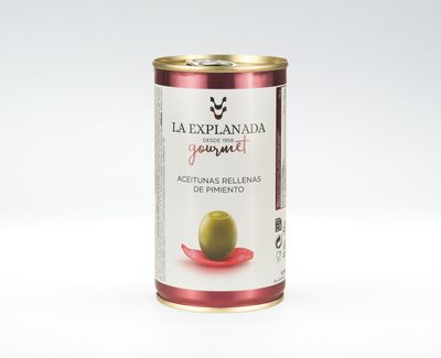 Aceitunas rellenas de pimiento asado LA EXPLANADA 350 g.