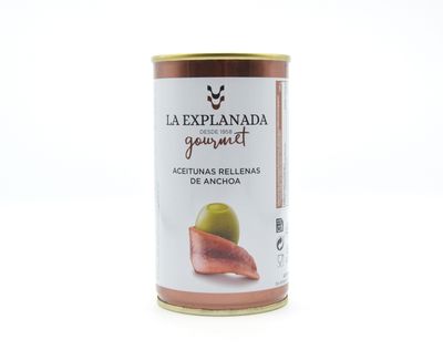 Aceitunas rellenas de anchoa LA EXPLANADA 350 g.