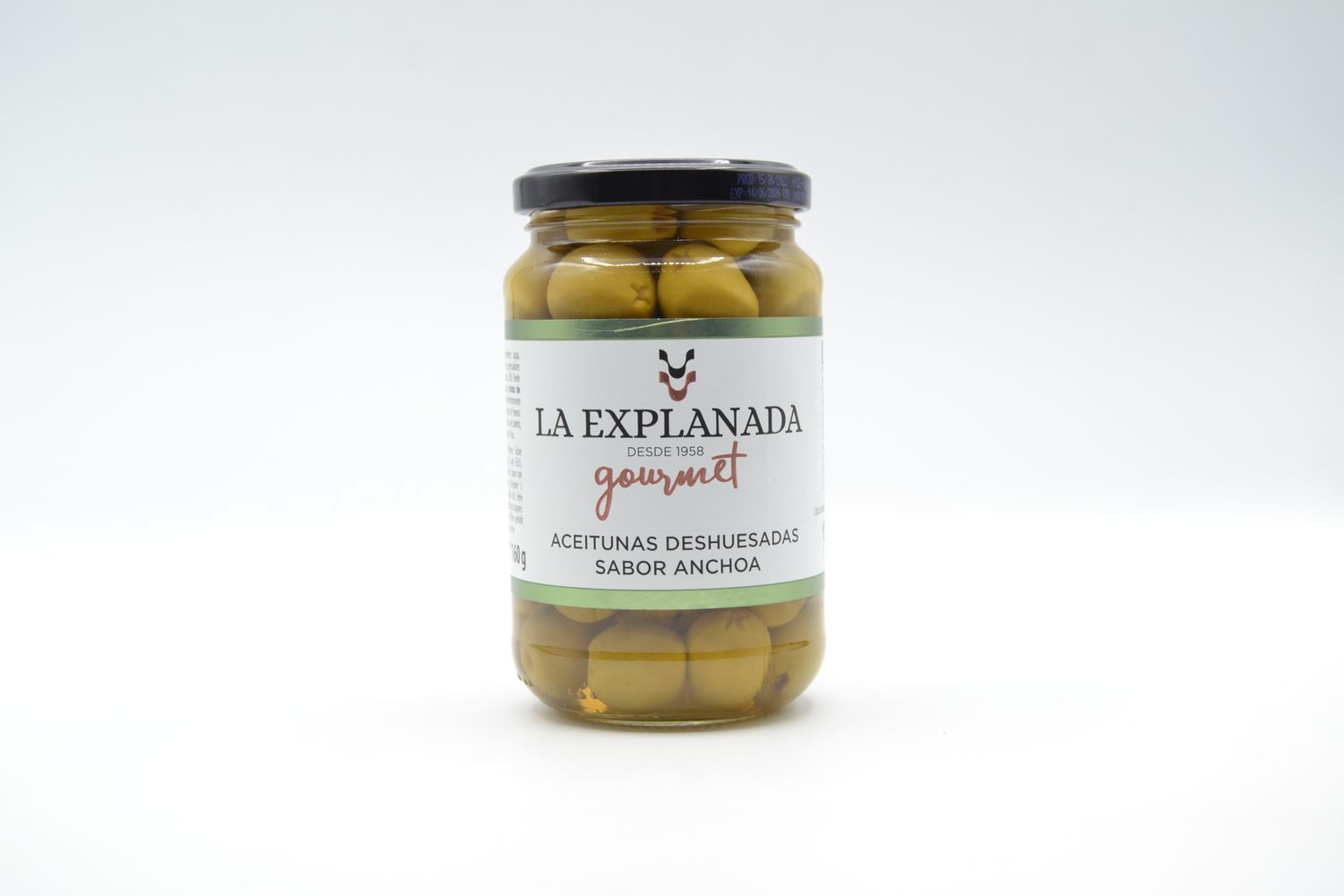 Aceitunas deshuesadas sabor anchoa LA EXPLANADA 200 g.