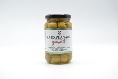 Aceitunas deshuesadas sabor anchoa LA EXPLANADA 200 g.
