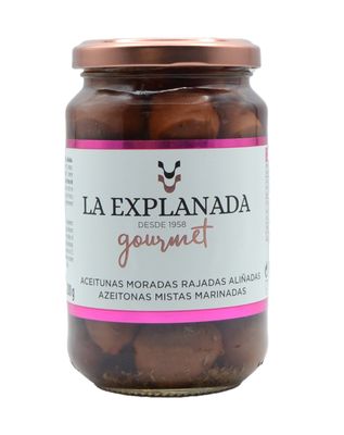 Aceitunas moradas rajadas aliñadas LA EXPLANADA 200 g.