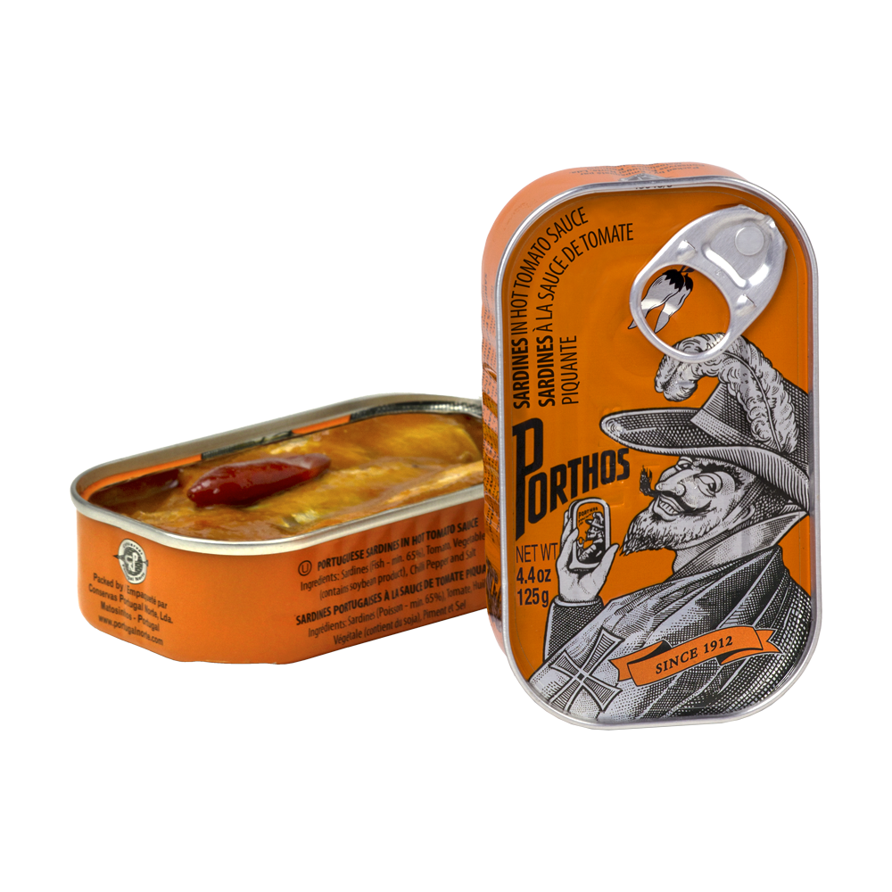 Sardinas en salsa de tomate picante PORTHOS 125 g.