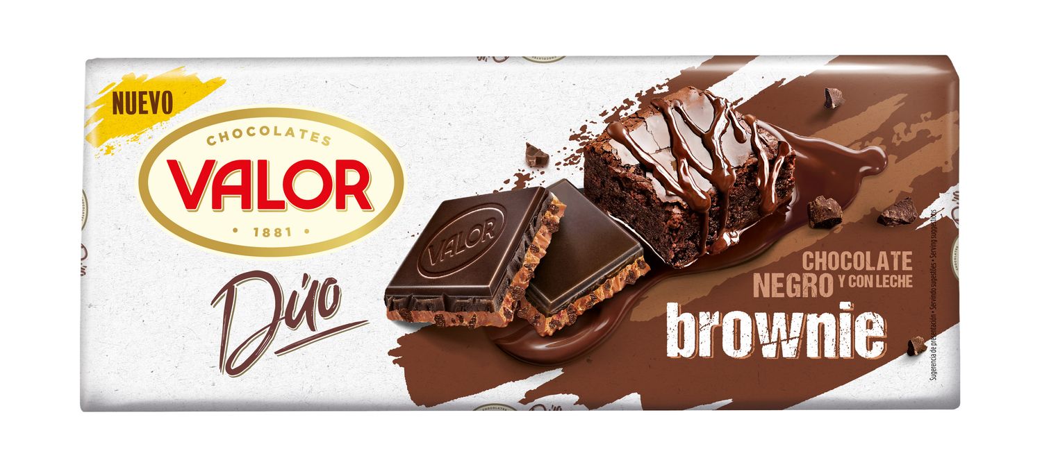 Tableta de chocolate negro/leche con brownie VALOR 170 g.