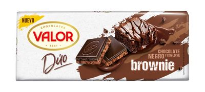 Tableta de chocolate negro/leche con brownie VALOR 170 g.