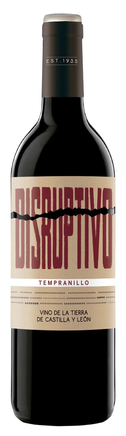 Vino tinto tempranillo D.O.Vinos de la tierra de Castilla y León DISRUPTIVO 75 cl.