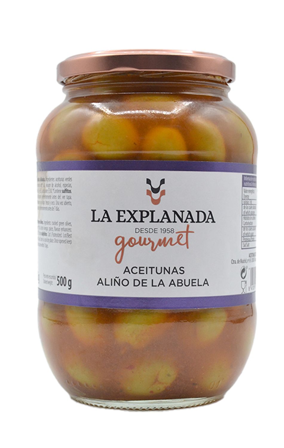Aceitunas aliñadas de la abuela LA EXPLANADA 835 g.