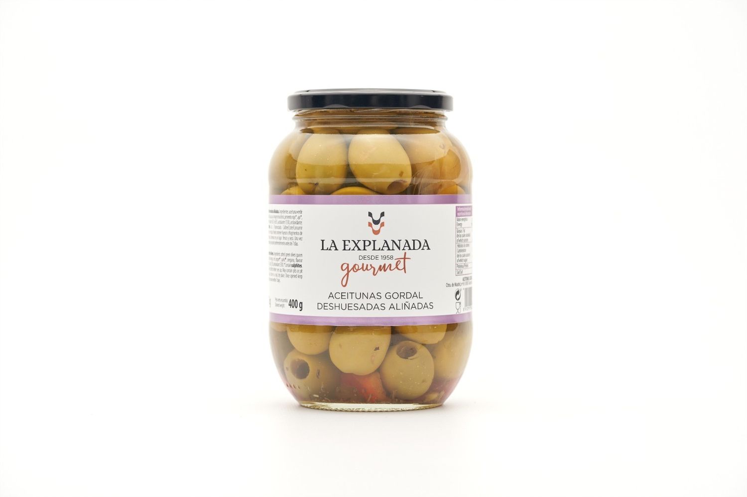 Aceitunas gordal deshuesadas aliñadas LA EXPLANADA 835 g.