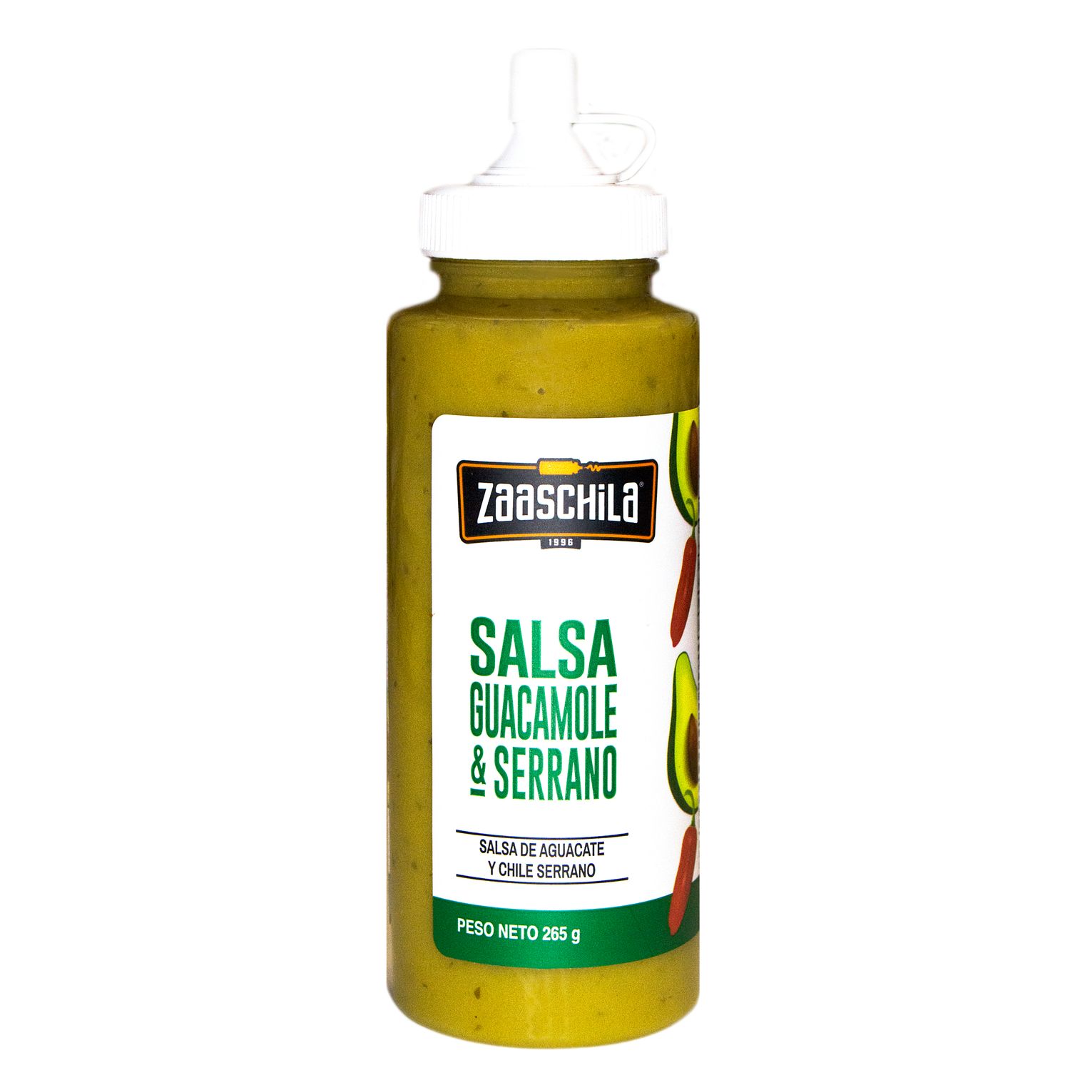 Salsa guacamole y serrano ZAASCHILA 265 g.
