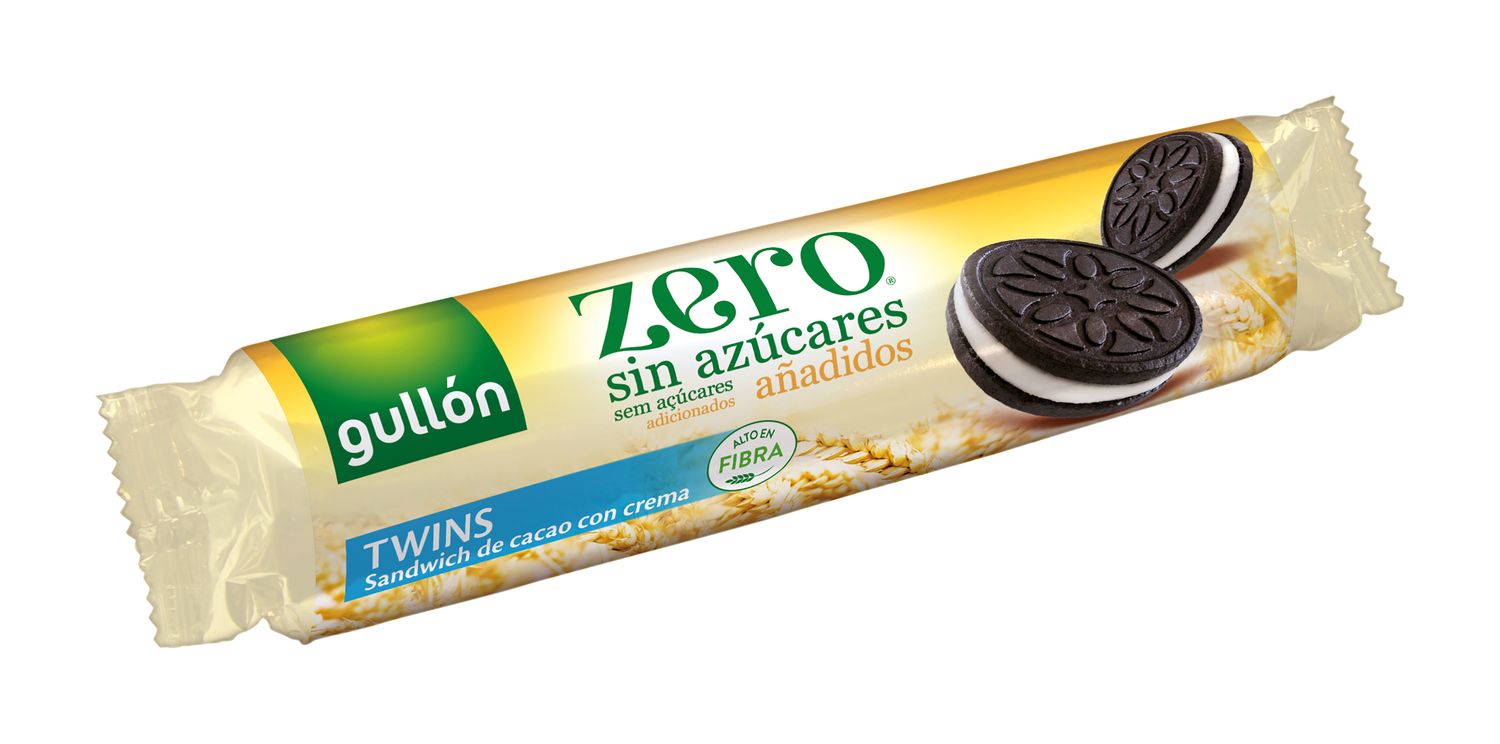 Galletas sandwich de cacao con crema zero sin azúcares GULLÓN 147 g.